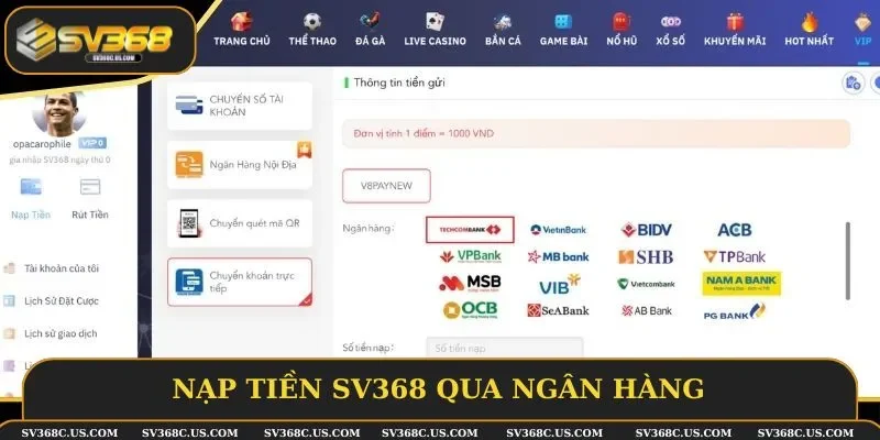 Nạp điểm bằng ngân hàng luôn được ưa chuộng Nạp điểm bằng ngân hàng luôn được ưa chuộng